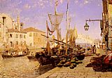 Famous Venetian Paintings - Along A Venetian Canal
